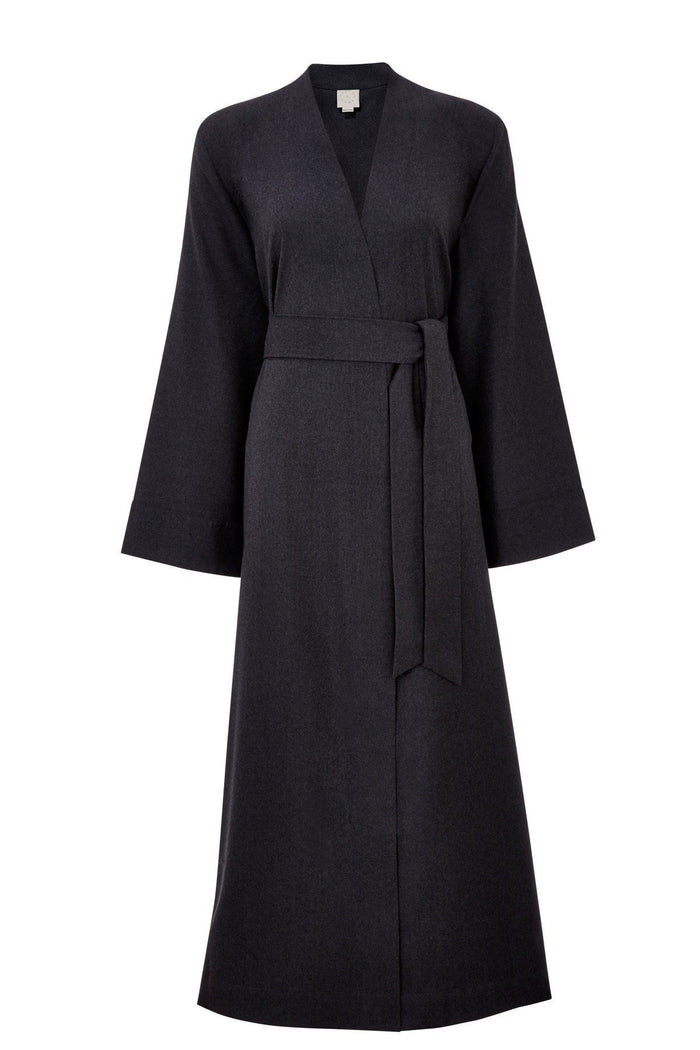 luxury long black pyjama lounge robe gown